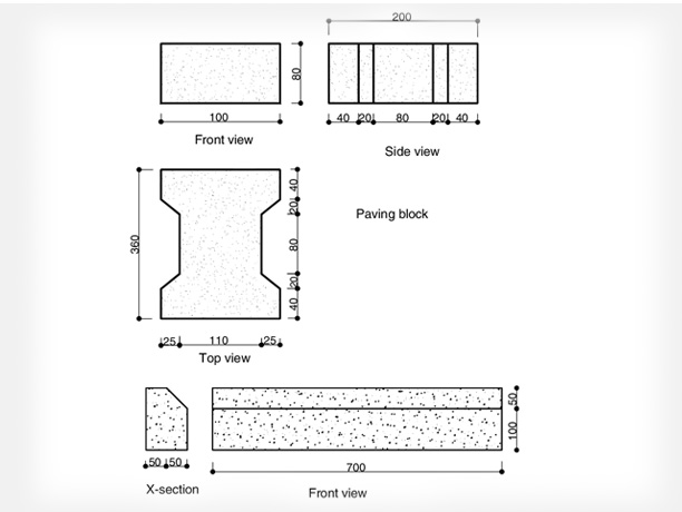 Paver Block  Dimension And Plan Area Test